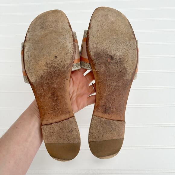 Christian Dior Dway 52K Platinum Gold Embroidered Logo Slide Mule Flat Sandal - Picture 6 of 8